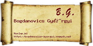 Bogdanovics Györgyi névjegykártya