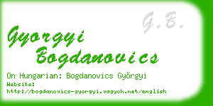gyorgyi bogdanovics business card