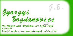 gyorgyi bogdanovics business card